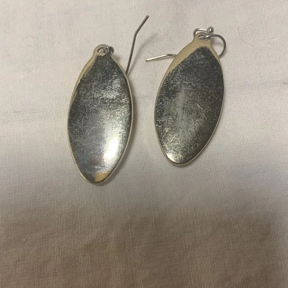 Lane Bryant Beige Marquise Drop Earrings with Crystal Halo - Picture 2 of 2